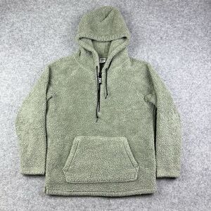 PINK Victorias Secret Hoodie Womens Med Sherpa Fleece Pullover Kangaroo Pocket